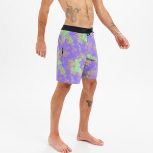 Boardshorts Herren 19" Tie Dye 900 grün EINHEITSFARBE