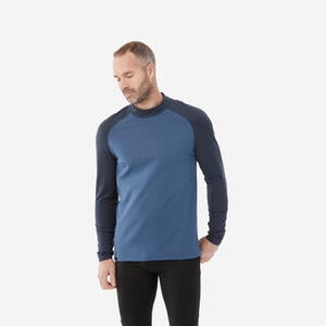 Skiunterwäsche Funktionsshirt Herren warm und atmungsaktiv - 500 blau/grau Blau