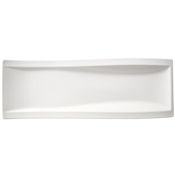 Bild 1 von Villeroy & Boch Servierplatte New Wave, Weiß, Keramik, Uni, rechteckig, 15x42 cm, Tischkultur & Servieren, Servierplatten