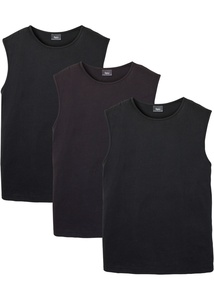 Muskelshirt (3er Pack), 60/62 (XXL), Schwarz