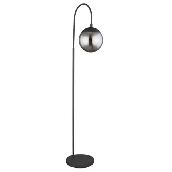 Bild 1 von GLOBO Retrofit Bogenlampe Blama Schwarz /Rauchfarbig 25x39cm H150cm