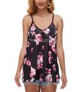 Bild 1 von ANYFITTING Damen Sommer Casual Tank Top mit Integriertem BH V-Ausschnitt Oberteil Spaghettiträger Top Sexy Cami Top BH Hemdchen Locker Basic S-3XL