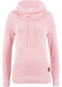 Rollkragenpullover mit Kordeln, 32/34, Rosa