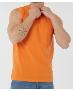 Basic Tanktop, X-Mail, Rundhalsausschnitt, orange