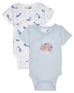 Newborn Wickelbodys, 2er-Pack, Ergee, hellblau