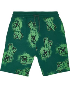 Minecraft Shorts, elastischer Bund, dunkelgrün