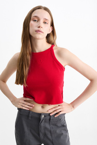 C&A Crop Top, Rot, Größe: XS