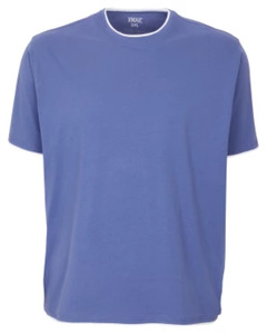 T-Shirt in Doppellagenoptik, X-Mail, Rundhalsausschnitt, blau