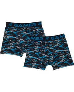 Retro Boxershorts Camouflage, 2er-Pack, Y.F.K., neon blau