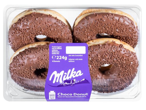 Bild 1 von MILKA Schoko-Donuts, 4 St. = 224-g-Packg.