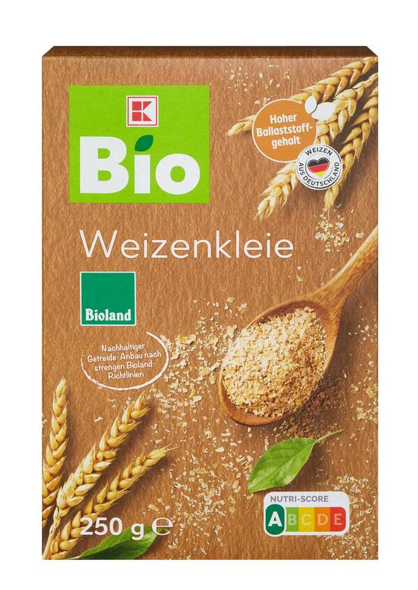 Bild 1 von K-BIO Bioland Weizen- oder Dinkelkleie, 250-g-Packg.