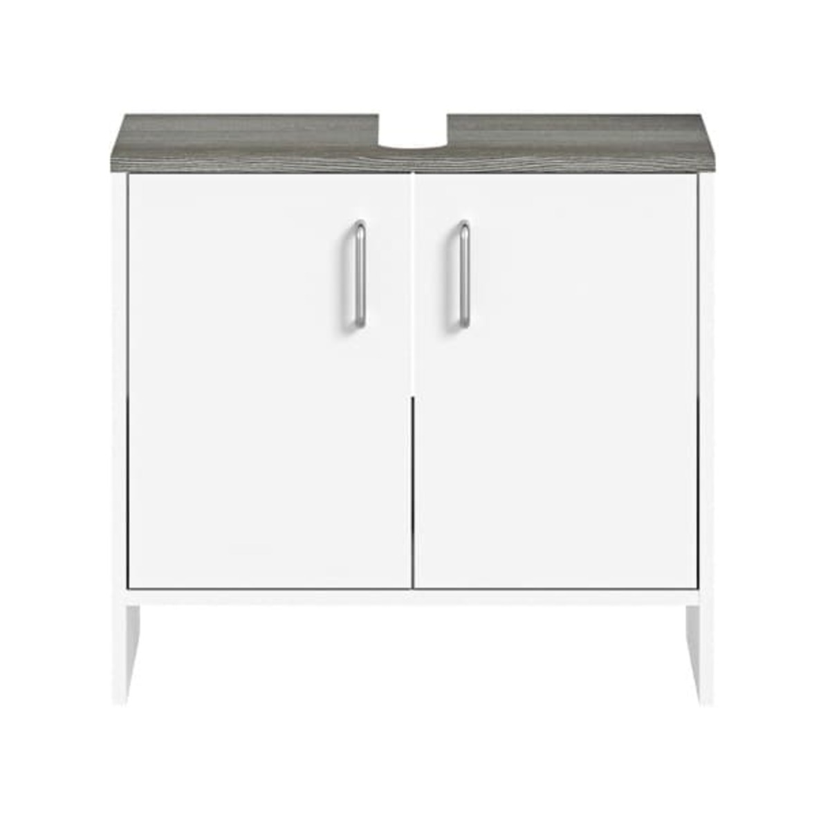 Bild 1 von Waschbeckenunterschrank Los Angeles Weiß NB/Rauchsilber NB