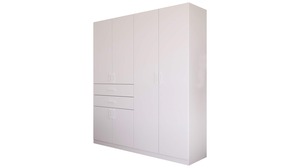 Kleiderschrank weiß 181 cm 6-türig - MAIKA