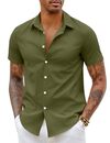 Bild 1 von COOFANDY Herren Hemd Kurzarm Elastisch Slim Fit Freizeithemd Bügelfrei Businesshemd Sommer Herrenhemd Kurzarmhemd Einfarbig Basic Shirt for Männer