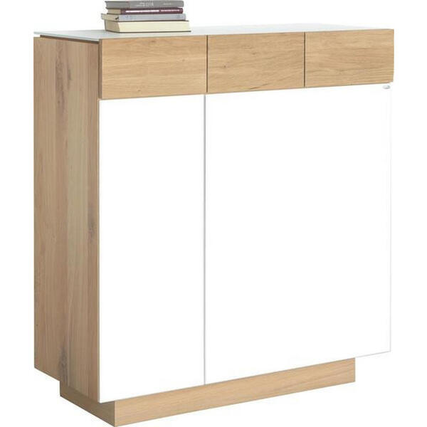 Bild 1 von XXXLutz Schuhschrank wildeiche massiv geölt eichefarben, beige  , V-Montana , Holz , massiv,furniert, mehrschichtige Massivholzplatte (Tischlerplatte),massiv , 3 Fächer , 1 Schubladen , 96x106x42.5