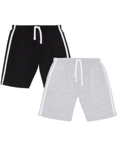 Lässige Shorts, 2er-Pack, schwarz