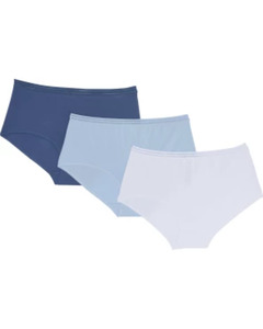 Schlichte Slips, 3er-Pack, Janina curved, hellblau