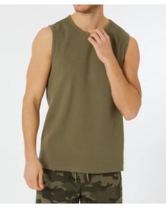 Schlichtes Tanktop, X-Mail, Rundhalsausschnitt, Khaki