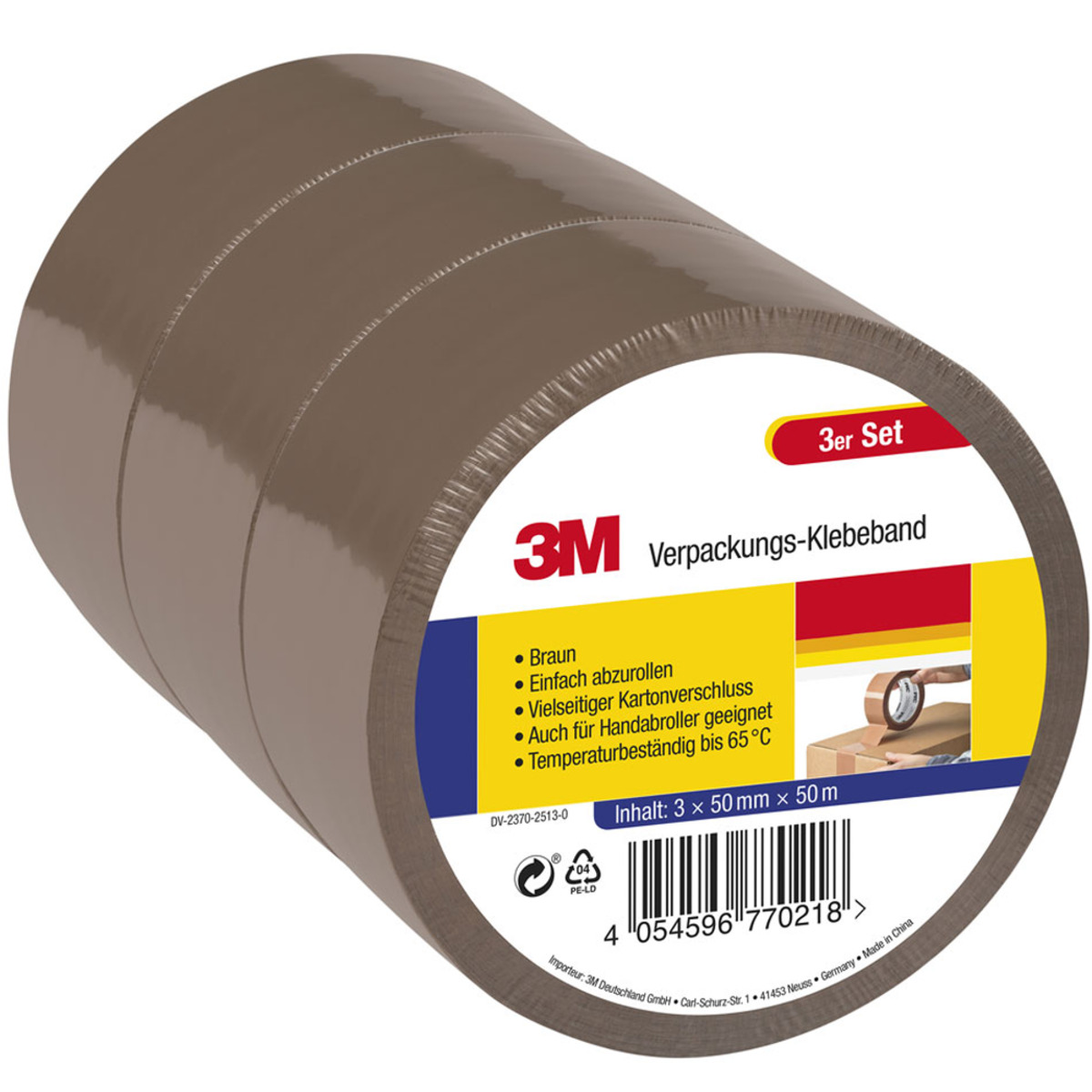 Bild 1 von Verpackungs-Klebeband, Braun - 3er-Set
