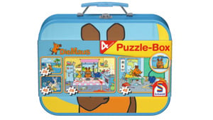 Schmidt Spiele - Kinderpuzzle - Die Maus, Puzzle-Box im Metallkoffer, 48 Teile