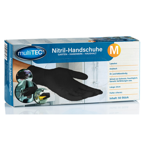 Bild 1 von Nitril-Einweghandschuhe, Schwarz, Größe M - 50er-Pack