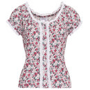 Bild 1 von Damen Trachtenbluse mit Spitzendetails ROSA / WEISS / ROT