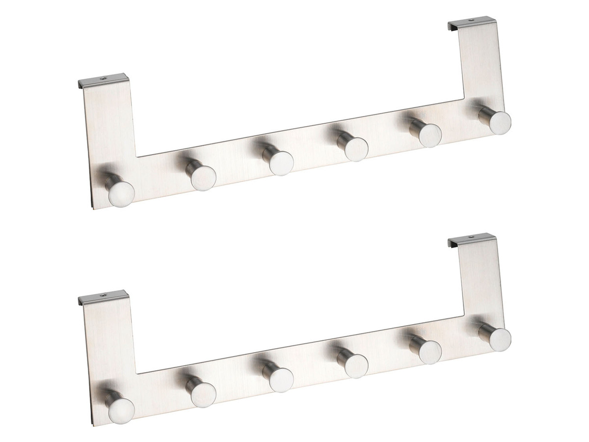 Bild 1 von Wenko Türgarderobe Edelstahl »Celano« 2 Stück, mit je 6 Haken