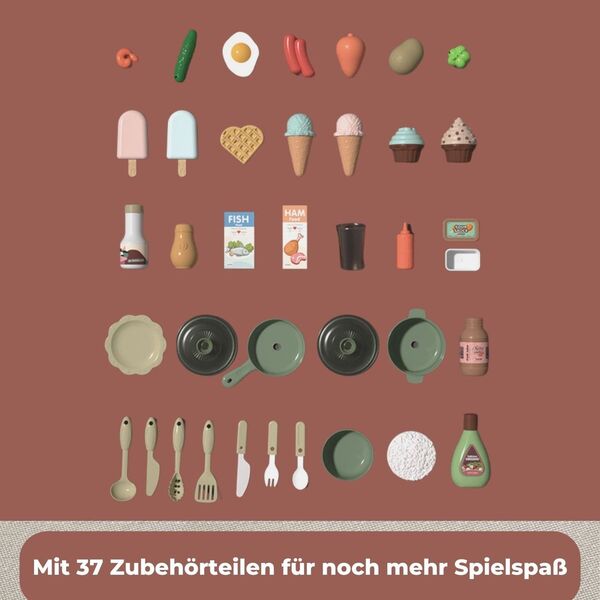 Bild 4 von Kinderküche Jasmin Spielküche mit viel Zubehör Farbe Braun