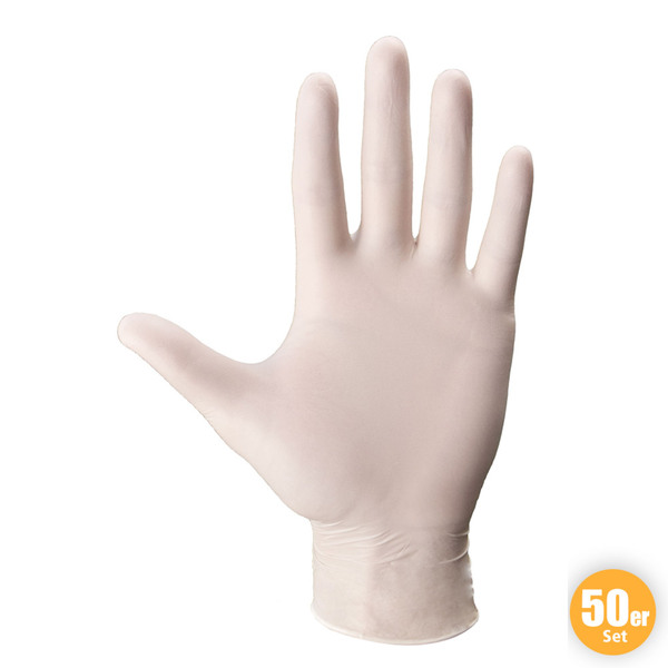 Bild 1 von Latex-Handschuhe, Größe L - Weiß, 50er-Set