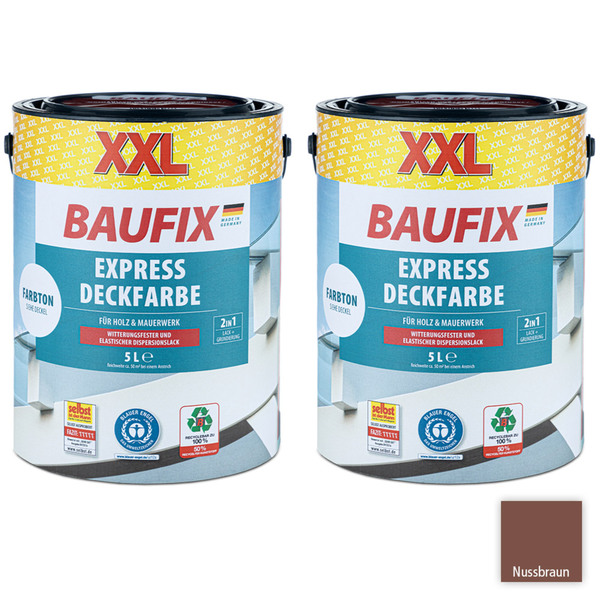 Bild 1 von XXL-Express-Deckfarbe 5 Liter, Nussbraun - 2er-Set