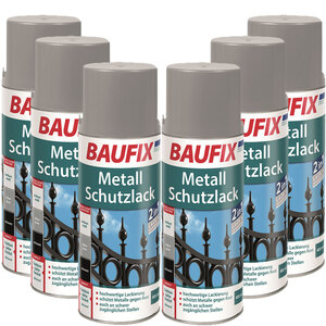 BAUFIX Metallschutzlack Spray silbergrau 6er-Set