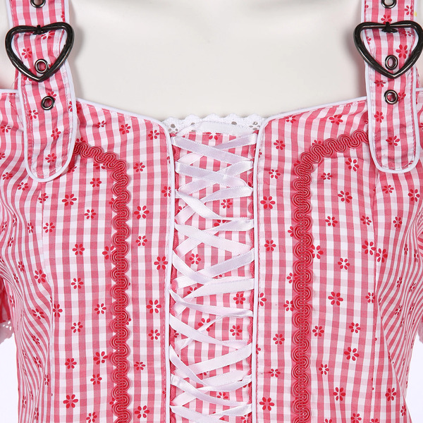 Bild 3 von Damen Trachtenbluse in Vichykaro, schulterfrei
                 
                                                        Rosa