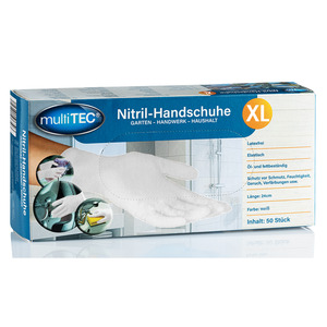 Nitril-Einweghandschuhe, Weiß, Größe XL - 50er-Pack