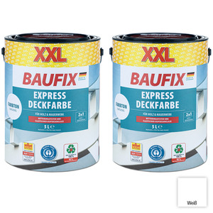 XXL-Express-Deckfarbe 5 Liter, Weiß - 2er-Set