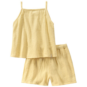 Mädchen Top und Shorts aus Musselin HELLGELB