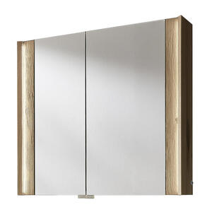 Valdera Spiegelschrank eichefarben , Fresh , Glas , Echtholz,Echtholz , massiv,massiv , 2 Fächer , 82x76.8x20.8 cm , lackiert,lackiert , 000516005836