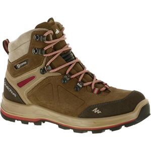 Trekkingschuhe Ontrail Bergtrekking MT100 Hoch Leder wasserdicht Damen