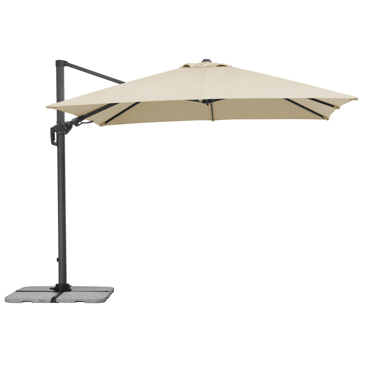 Schneider Ampelschirm 'Rhodos Twist' naturfarben 300 x 300 cm von toom