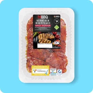 BBQ Hähnchen-Ministeaks, Spicy Pepper oder Gartenkräuter