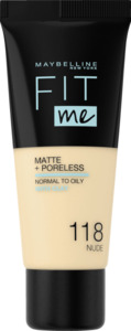 Maybelline New York Fit Me! Matte + Poreless Make-Up Nr. 118 Nude, 30 ml