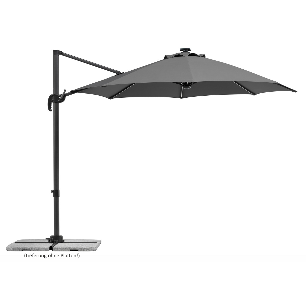 Schneider Ampelschirm 'Rhodos Blacklight' anthrazit Ø 300 cm von toom