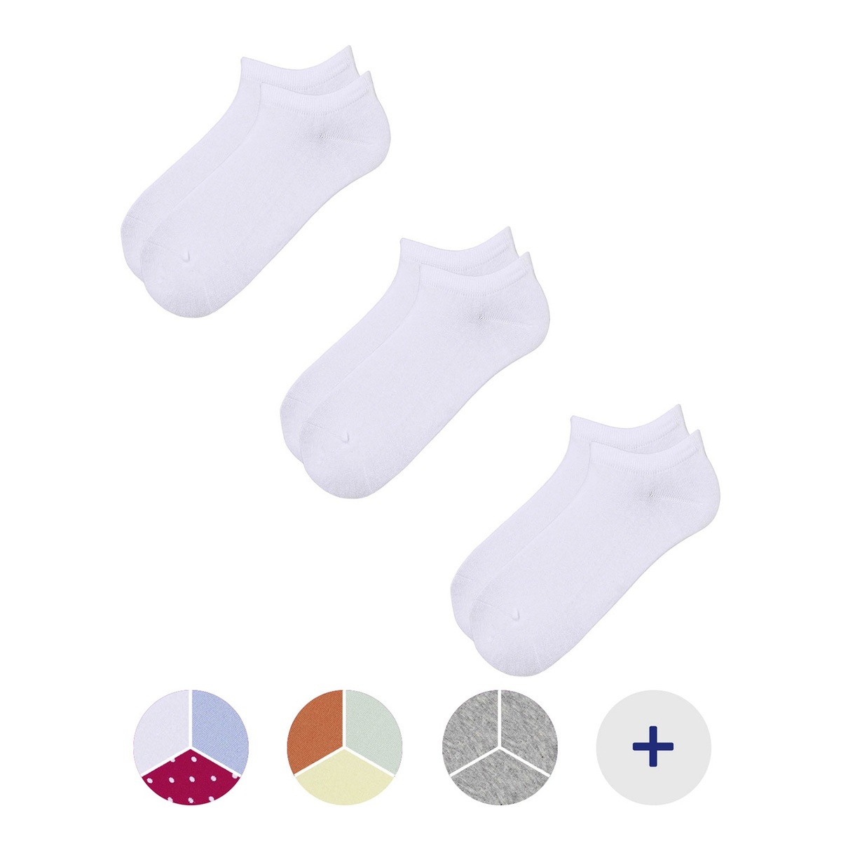 Bild 1 von UP2FASHION BASICS Damen und Herren Sommer-Sneaker-Socken, 3er-Pack