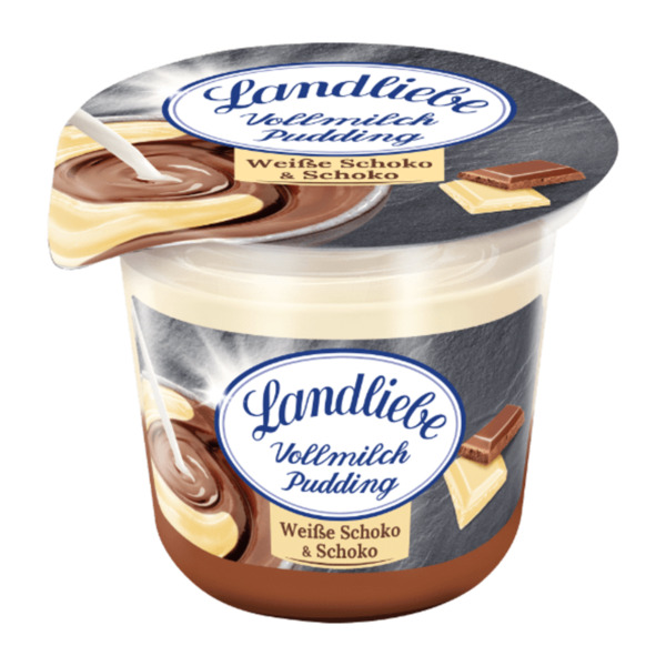Bild 2 von LANDLIEBE Vollmilchpudding 225g Weiße Schoko & Schoko