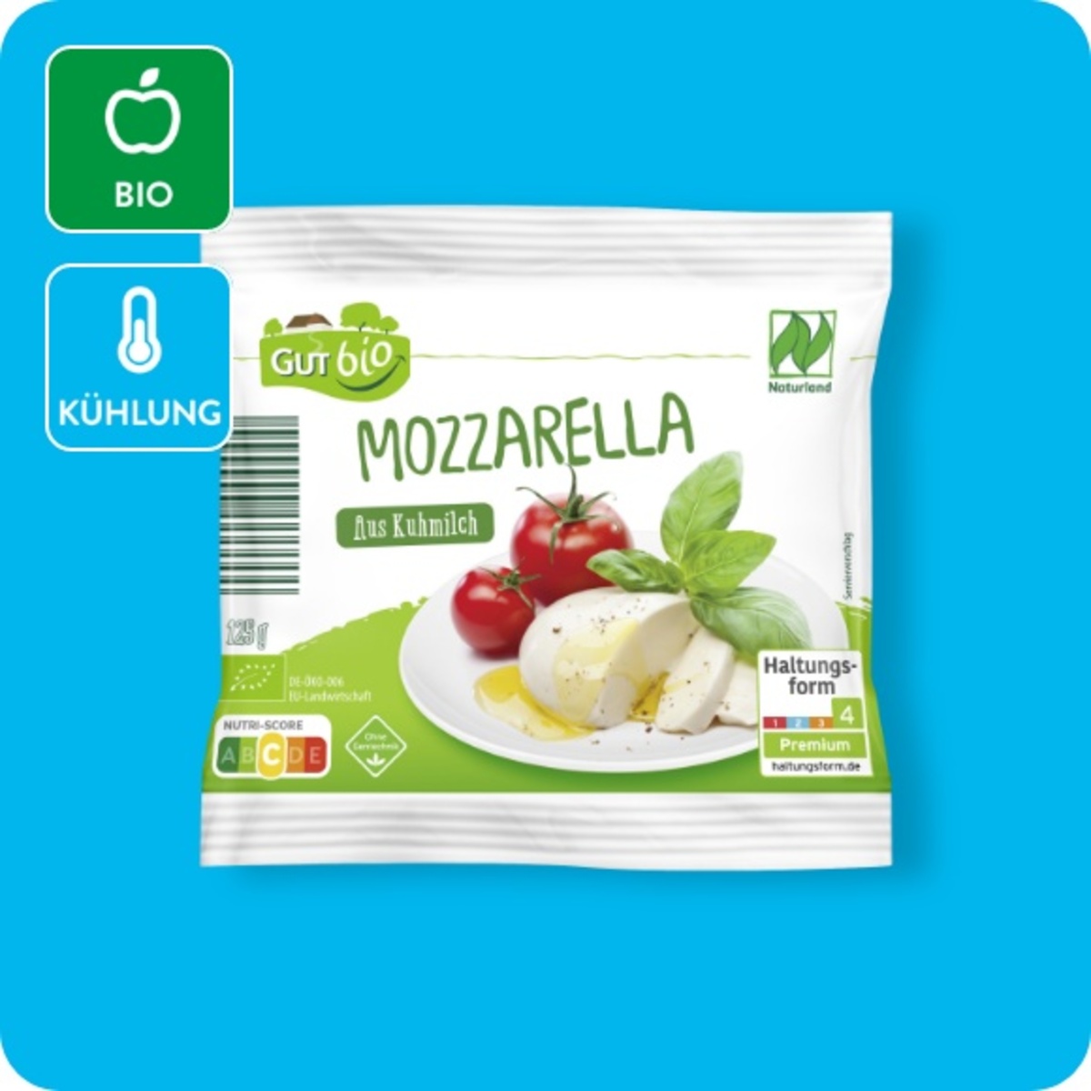 Bild 1 von GUT BIO Bio-Mozzarella, Haltungform 4: Premium⁹