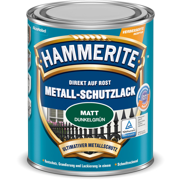 Bild 1 von Hammerite Metallschutzlack dunkelgrün matt 250 ml