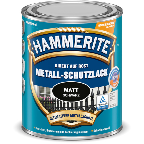 Bild 1 von Hammerite Metallschutzlack schwarz matt 250 ml