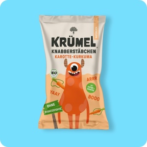 KRÜMEL Bio-Knabberstäbchen, Karotte-Kurkuma oder Apfel-Spinat