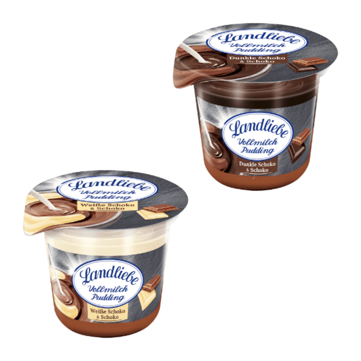 Bild 1 von LANDLIEBE Vollmilchpudding 225g Weiße Schoko & Schoko