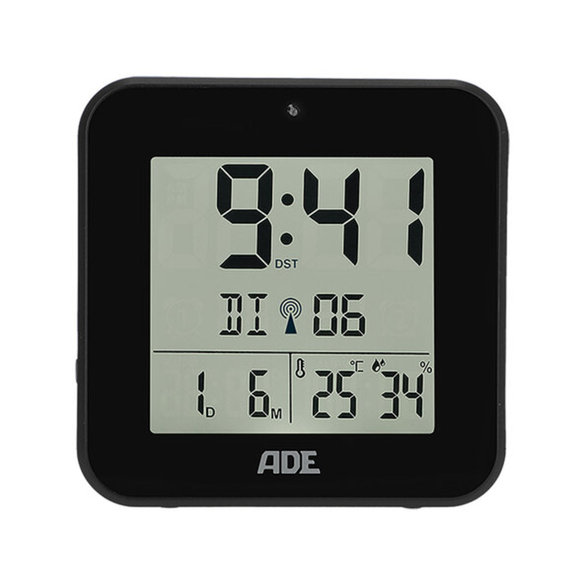 Bild 1 von Digitaler DCF-Funkwecker 8,2 x 8,2 cm, schwarz