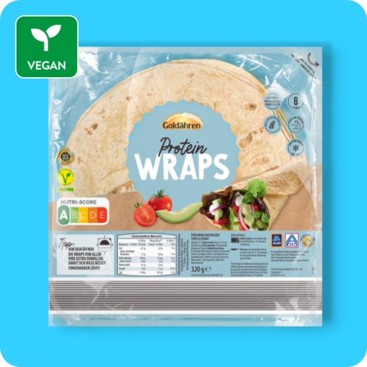 Bild 1 von GOLDÄHREN Protein-Wraps, 8 Stück